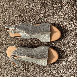 Silver Glitter Women's Sandals